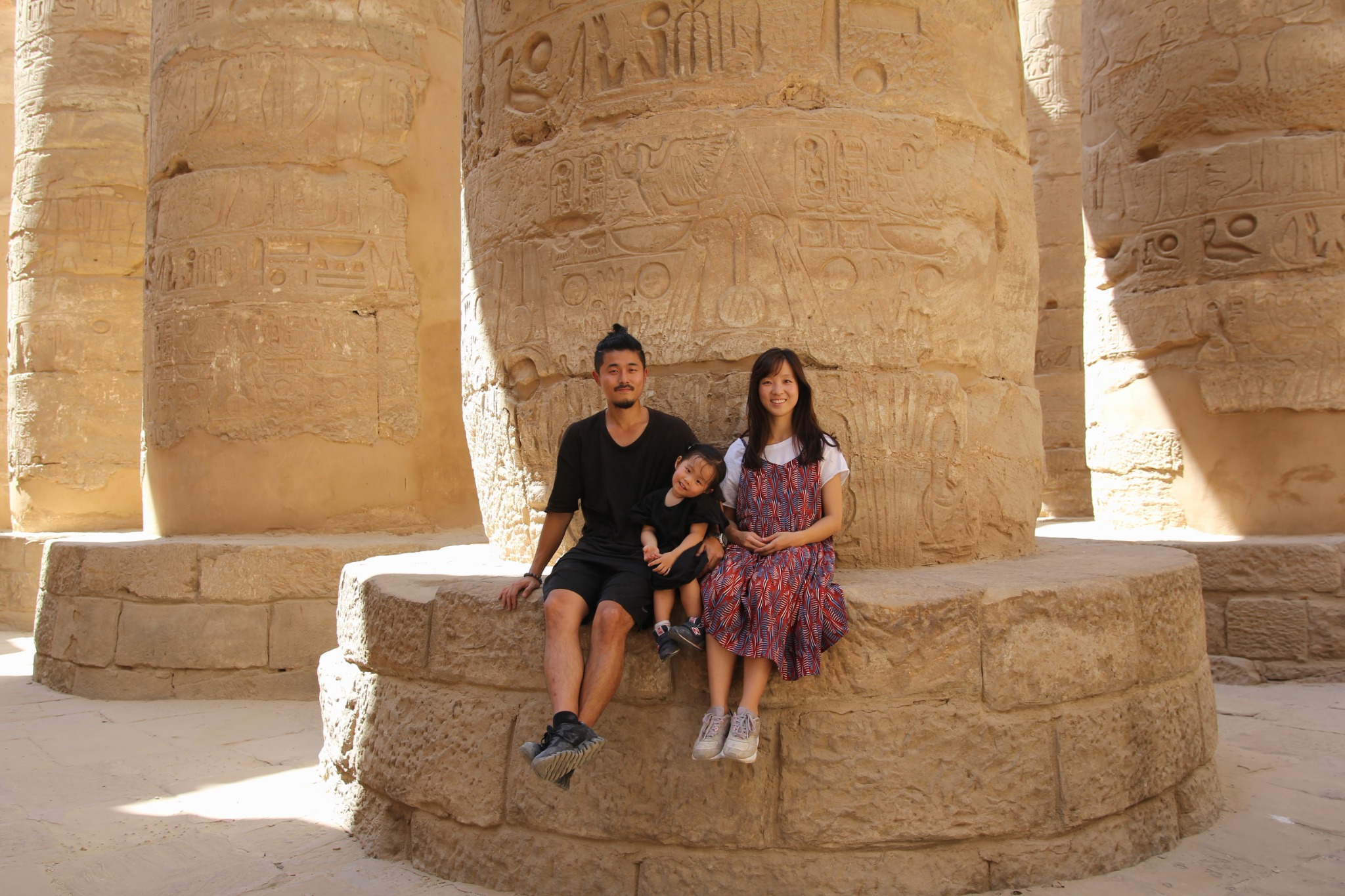 Karnak Temple with Baby: Luxor’s East Bank Under the Sun